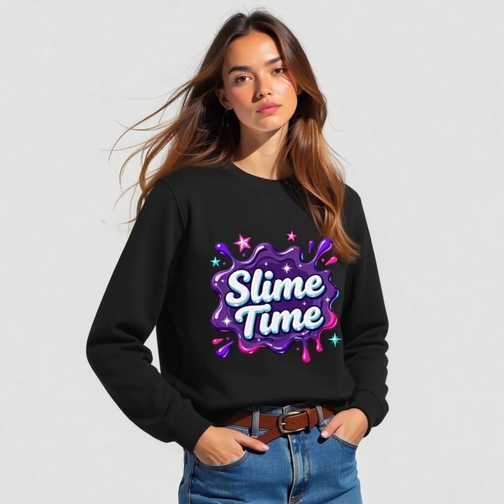 Slime Time Unisex Organic Cotton Sweatshirt - Fun Graphic Hoodie - Image 5