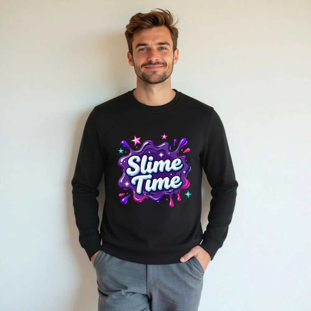 Slime Time Unisex Organic Cotton Sweatshirt - Fun Graphic Hoodie - Image 7