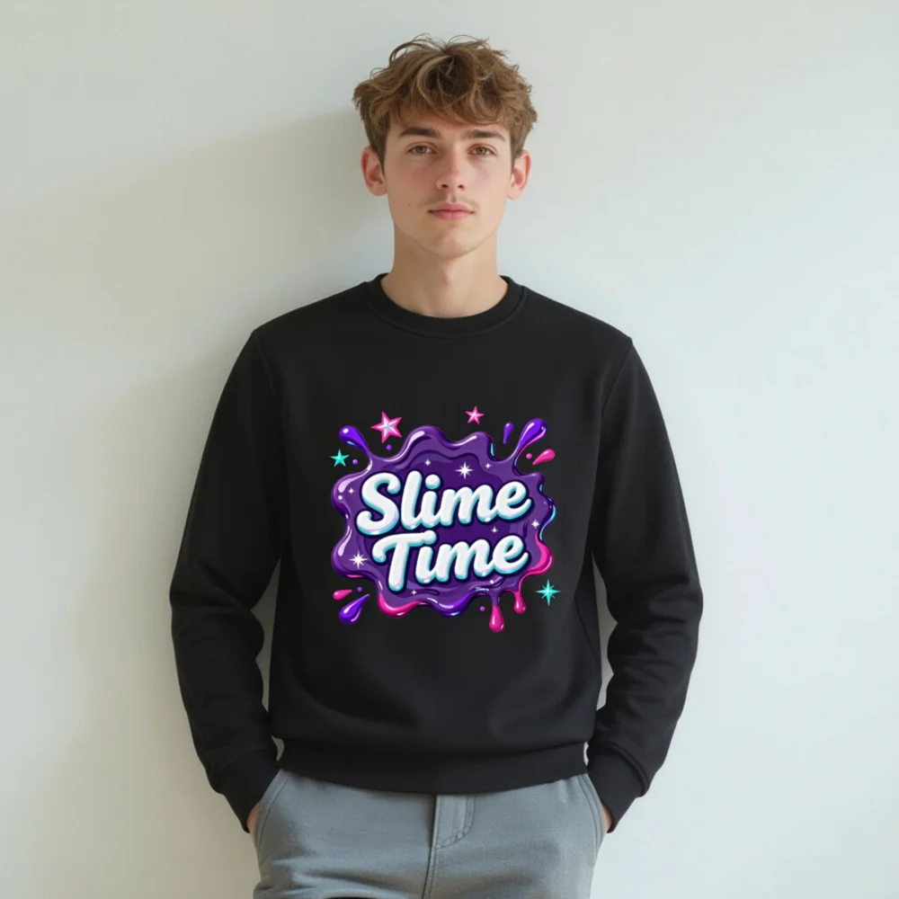 Slime Time Unisex Organic Cotton Sweatshirt - Fun Graphic Hoodie - Image 8