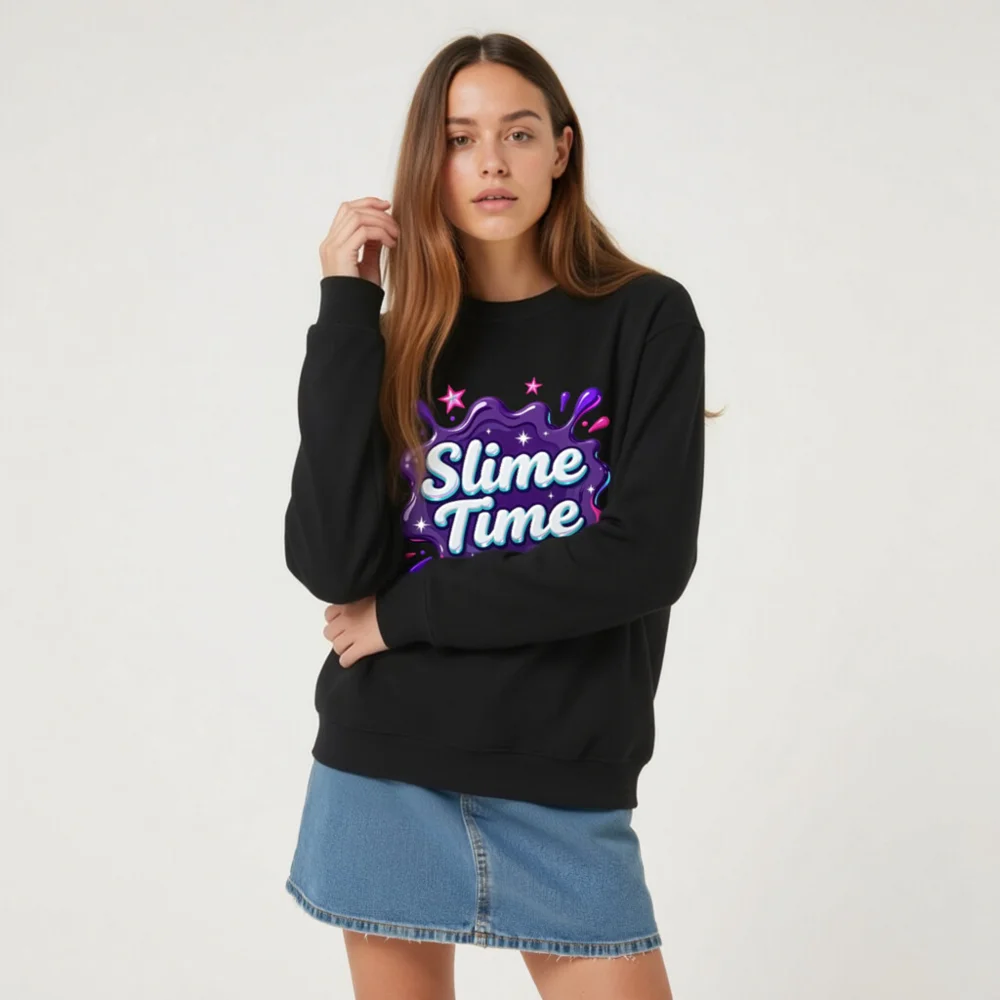 Slime Time Unisex Organic Cotton Sweatshirt - Fun Graphic Hoodie - Image 9