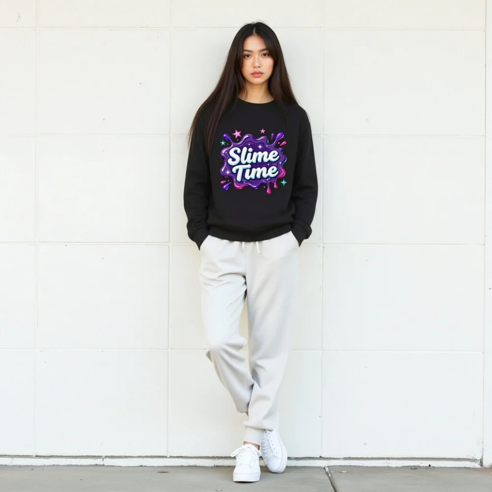 Slime Time Unisex Organic Cotton Sweatshirt - Fun Graphic Hoodie - Image 10