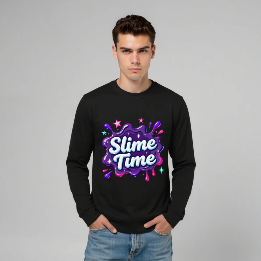 Slime Time Unisex Organic Cotton Sweatshirt - Fun Graphic Hoodie - Image 11