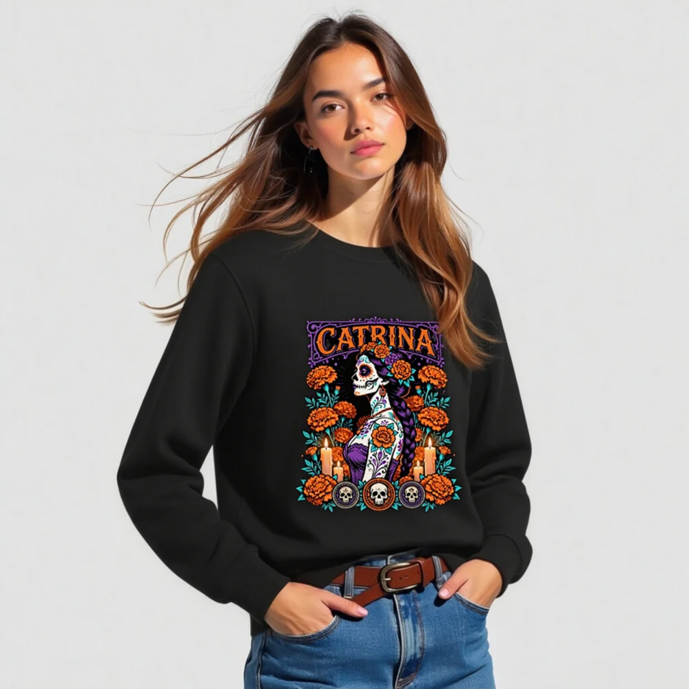 Catrina Day of the Dead Unisex Organic Sweatshirt - Image 5