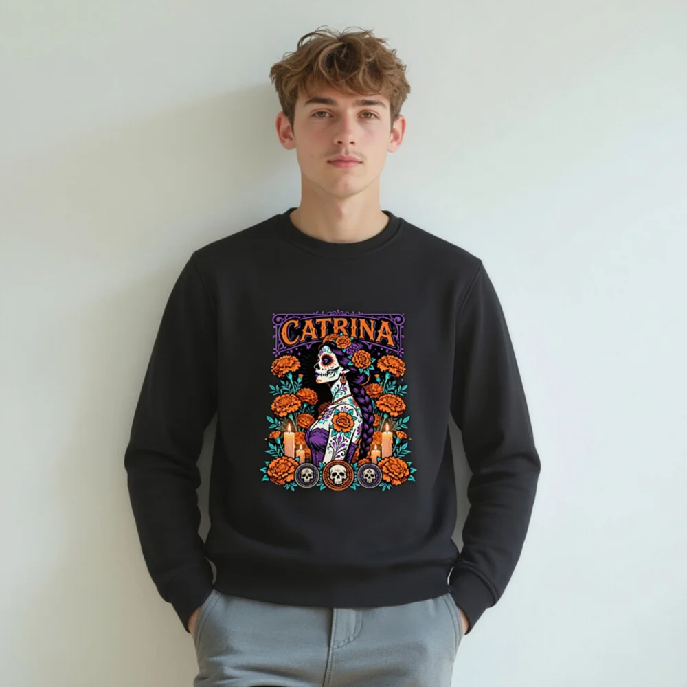 Catrina Day of the Dead Unisex Organic Sweatshirt - Image 8