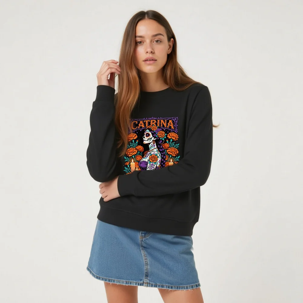 Catrina Day of the Dead Unisex Organic Sweatshirt - Image 9