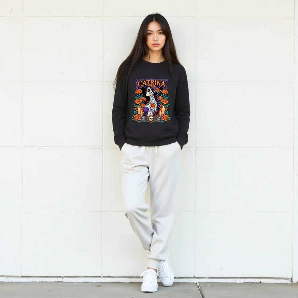 Catrina Day of the Dead Unisex Organic Sweatshirt - Image 10