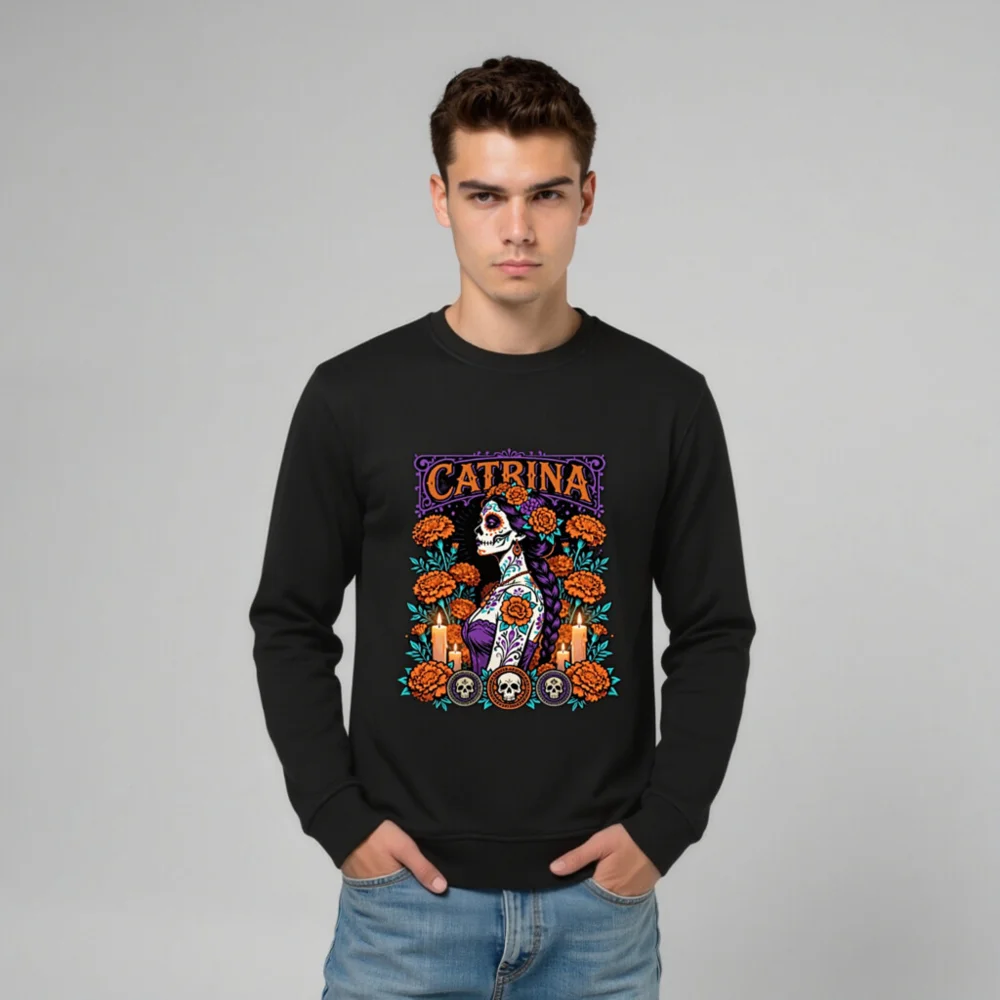 Catrina Day of the Dead Unisex Organic Sweatshirt - Image 11