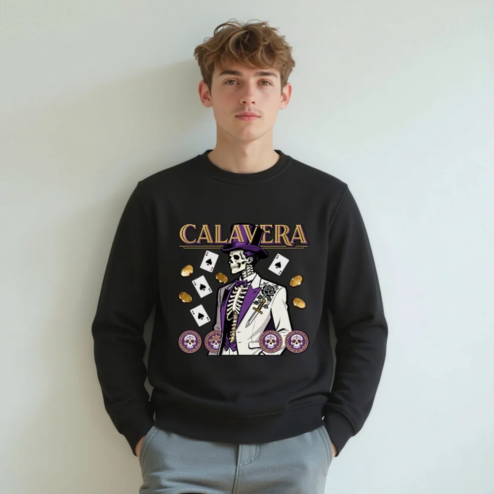 Calavera Skeleton Unisex Organic Sweatshirt - Gothic Punk Streetwear - Image 8