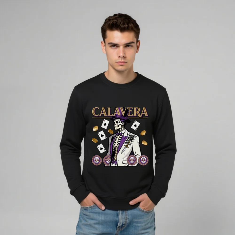 Calavera Skeleton Unisex Organic Sweatshirt - Gothic Punk Streetwear - Image 11