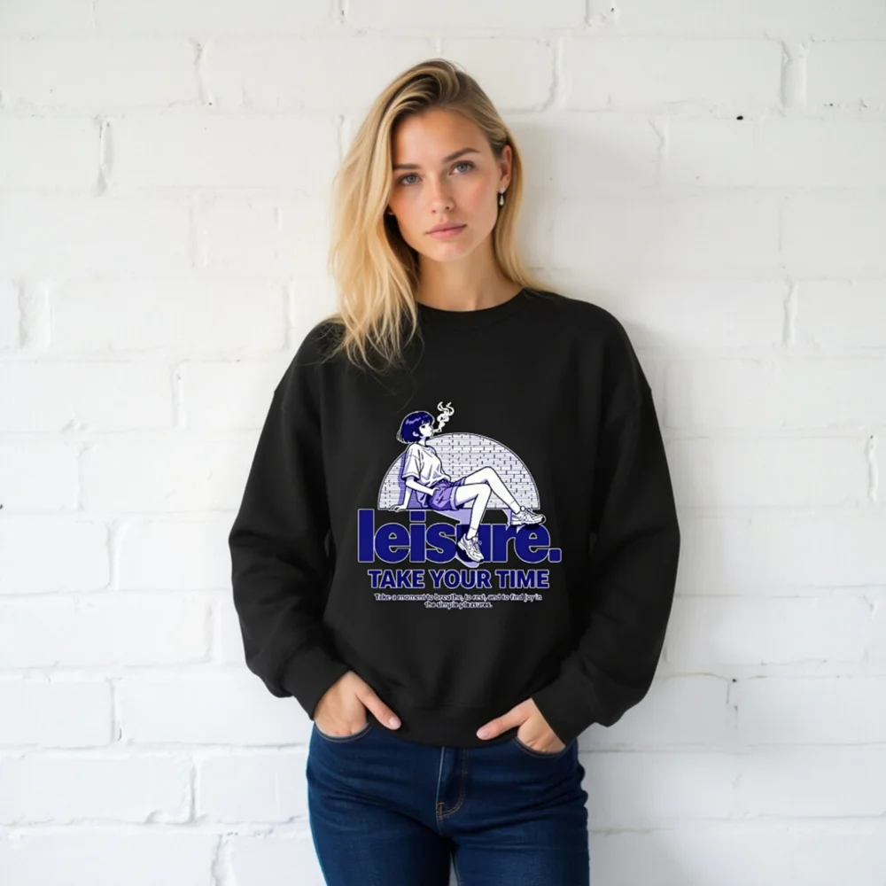 Leisure Take Your Time Unisex Crew Neck Sweatshirt - Image 2