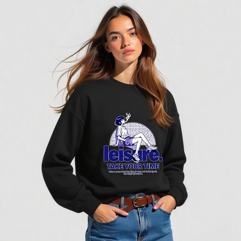 Leisure Take Your Time Unisex Crew Neck Sweatshirt - Image 5