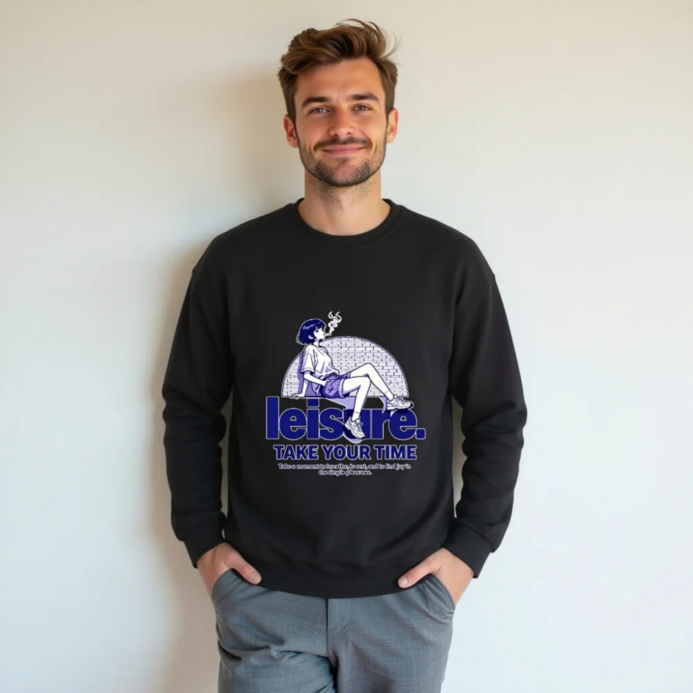 Leisure Take Your Time Unisex Crew Neck Sweatshirt - Image 7