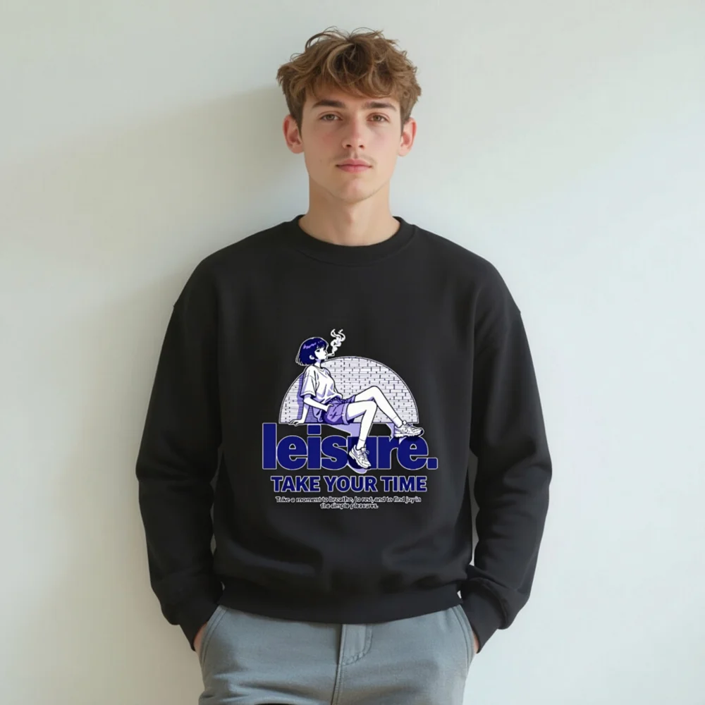 Leisure Take Your Time Unisex Crew Neck Sweatshirt - Image 8