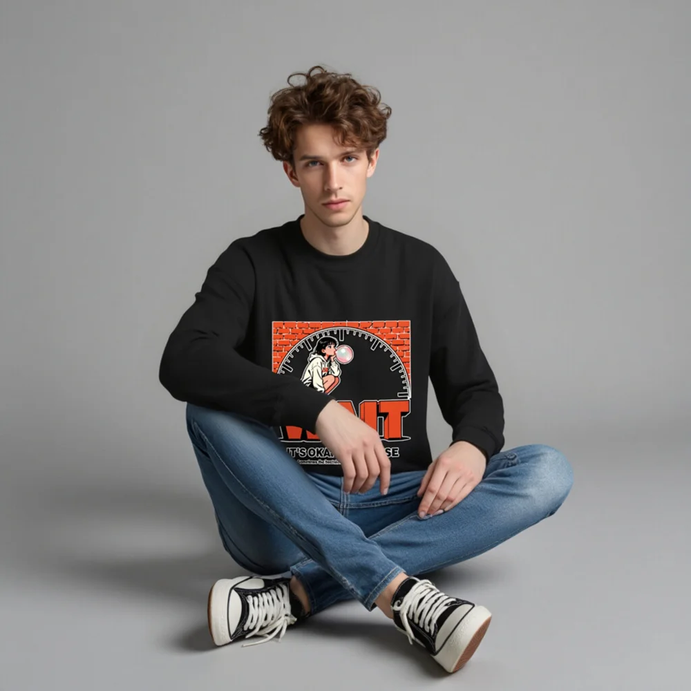 Wait It's Okay to Pause Sweatshirt - Unisex Crewneck Graphic Pullover - Image 4