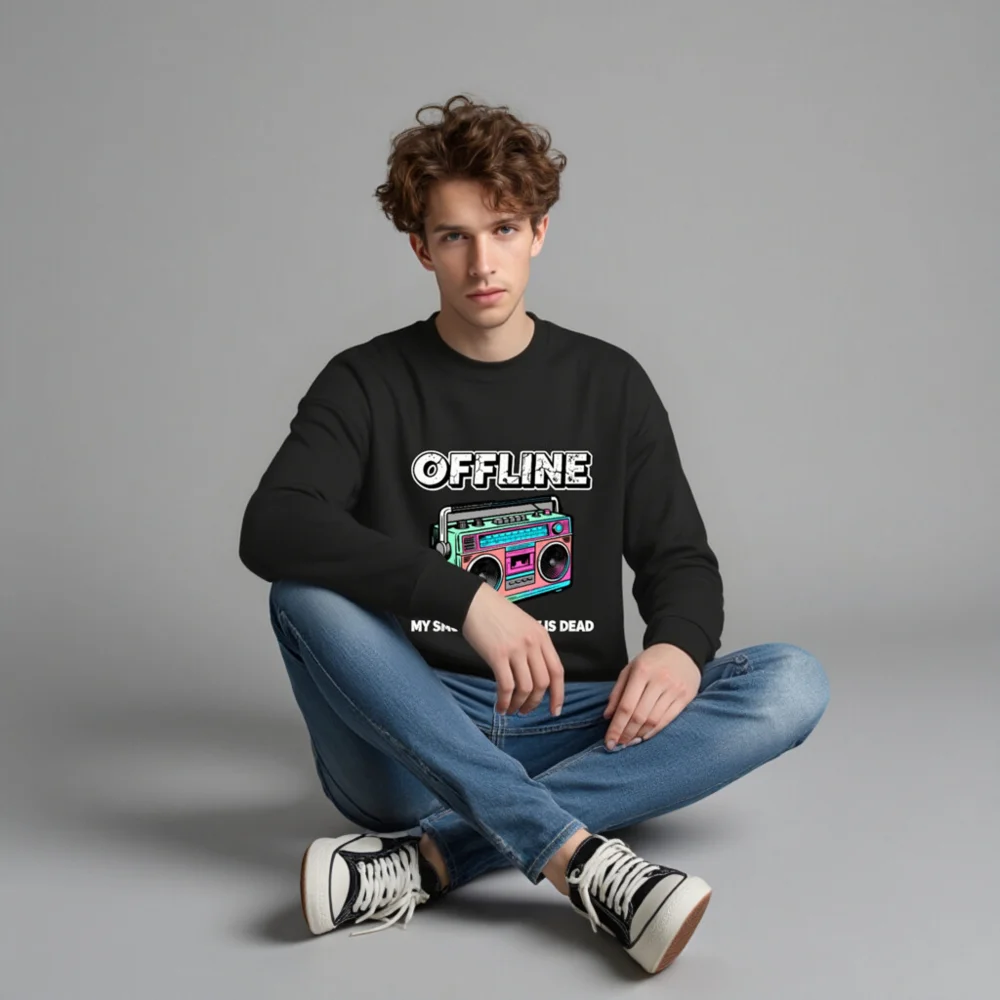 Offline My Social Battery Is Dead Sweatshirt - Unisex Crewneck - Image 4