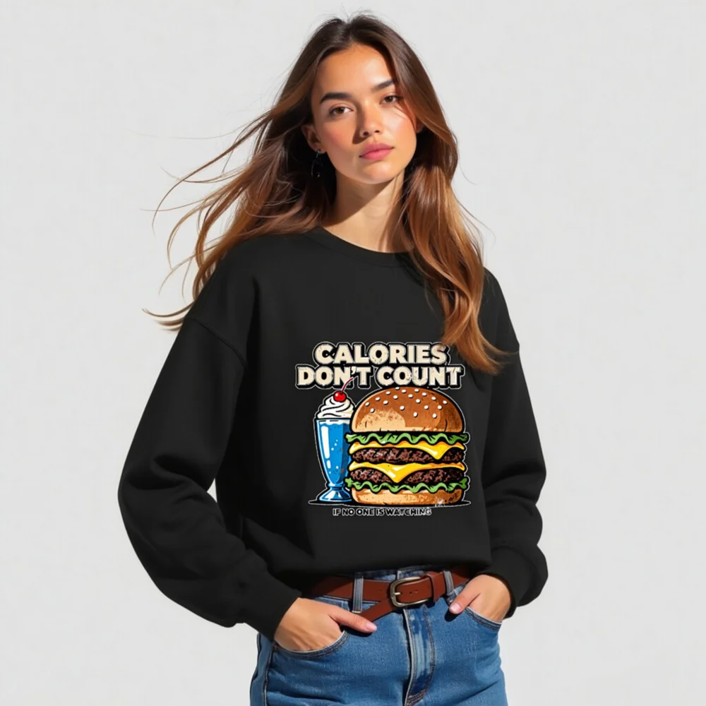 Calories Don't Count Sweatshirt – Unisex Crew Neck Hoodie - Image 5