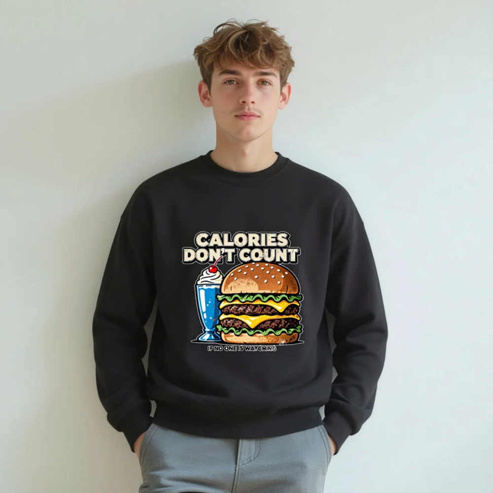 Calories Don't Count Sweatshirt – Unisex Crew Neck Hoodie - Image 8