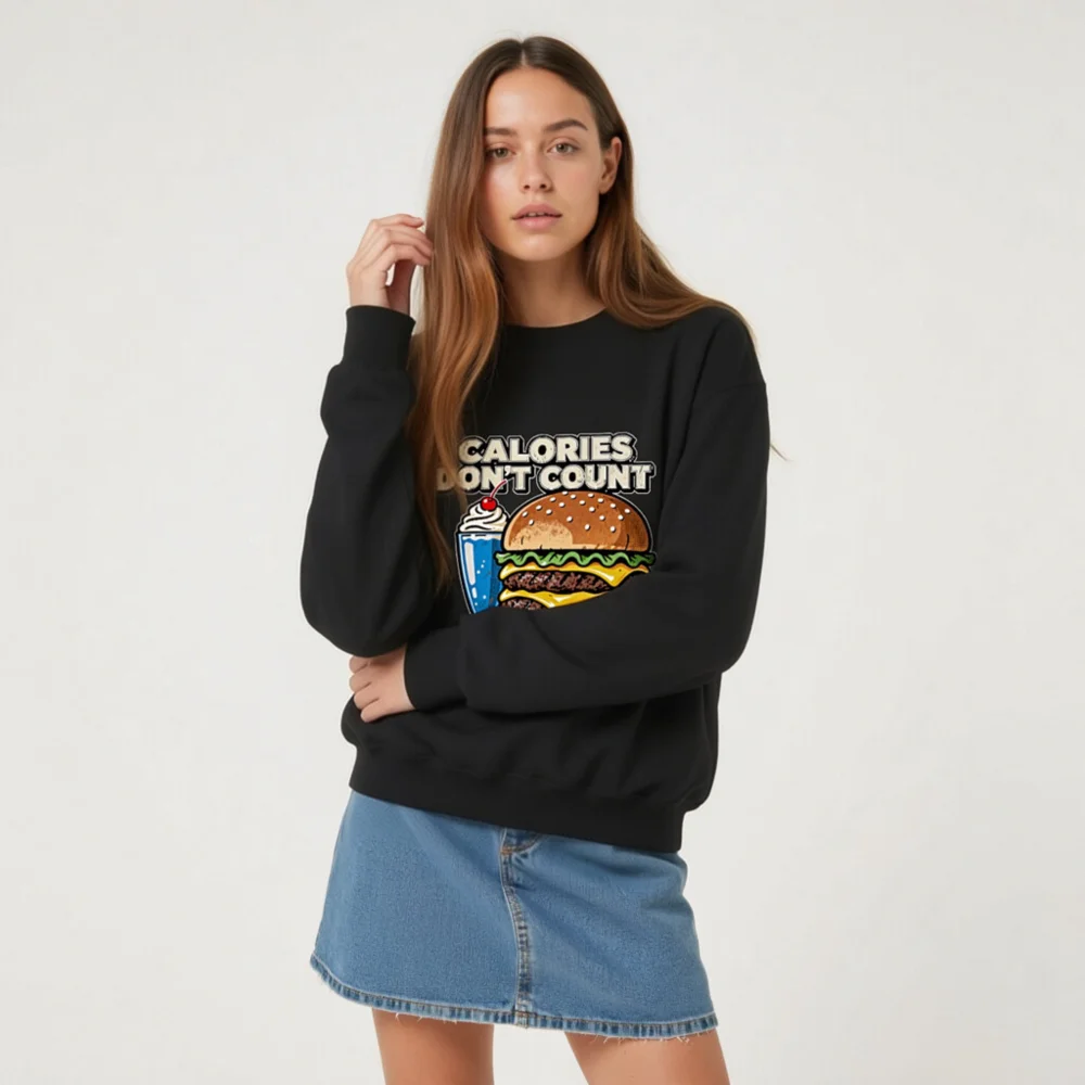 Calories Don't Count Sweatshirt – Unisex Crew Neck Hoodie - Image 9