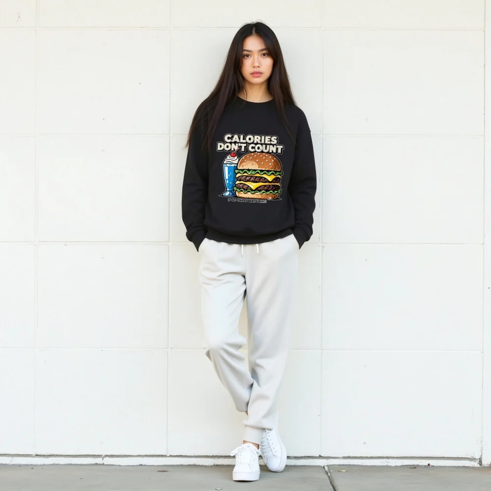 Calories Don't Count Sweatshirt – Unisex Crew Neck Hoodie - Image 10