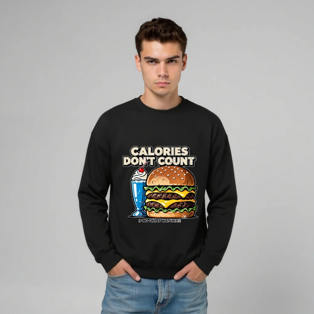 Calories Don't Count Sweatshirt – Unisex Crew Neck Hoodie - Image 11