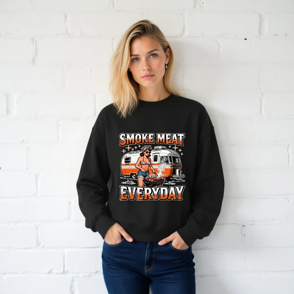 Smoke Meat Everyday Unisex Crewneck Sweatshirt - Image 2