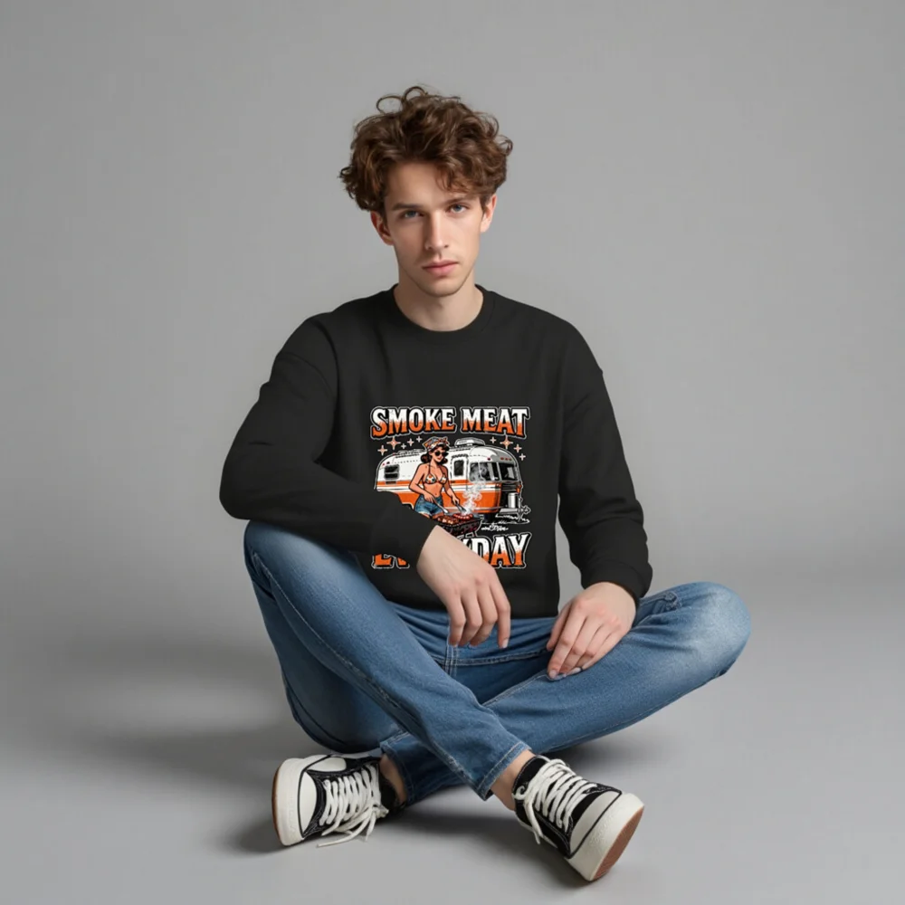Smoke Meat Everyday Unisex Crewneck Sweatshirt - Image 4