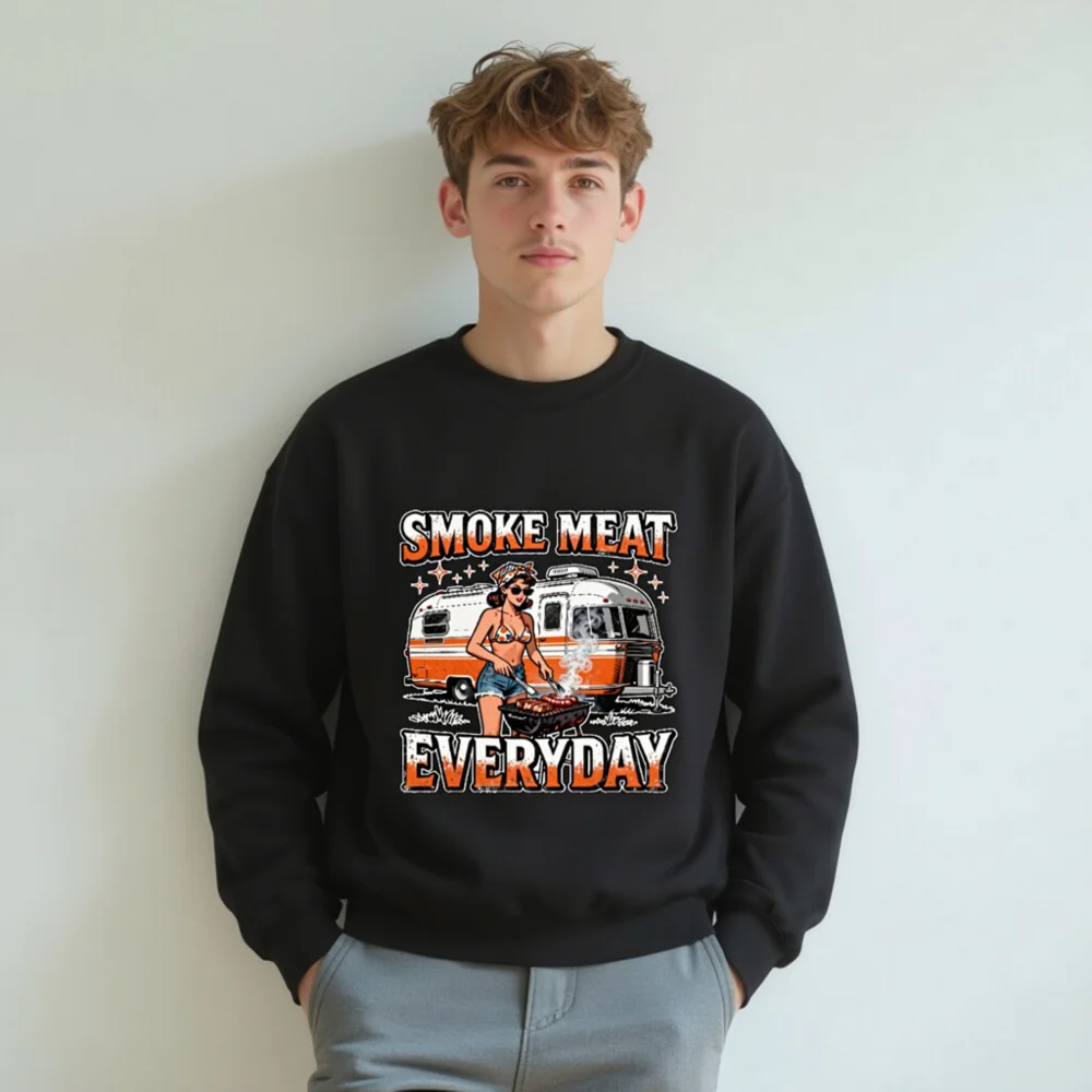 Smoke Meat Everyday Unisex Crewneck Sweatshirt - Image 8