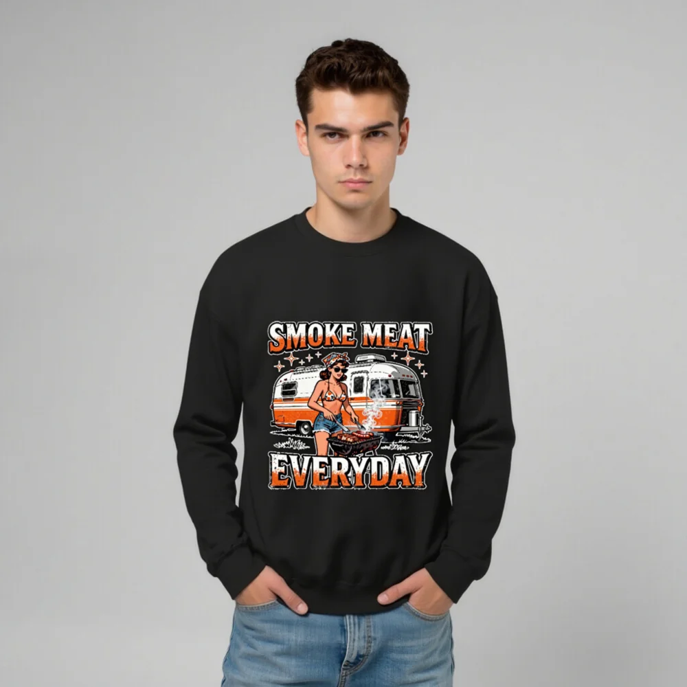 Smoke Meat Everyday Unisex Crewneck Sweatshirt - Image 11