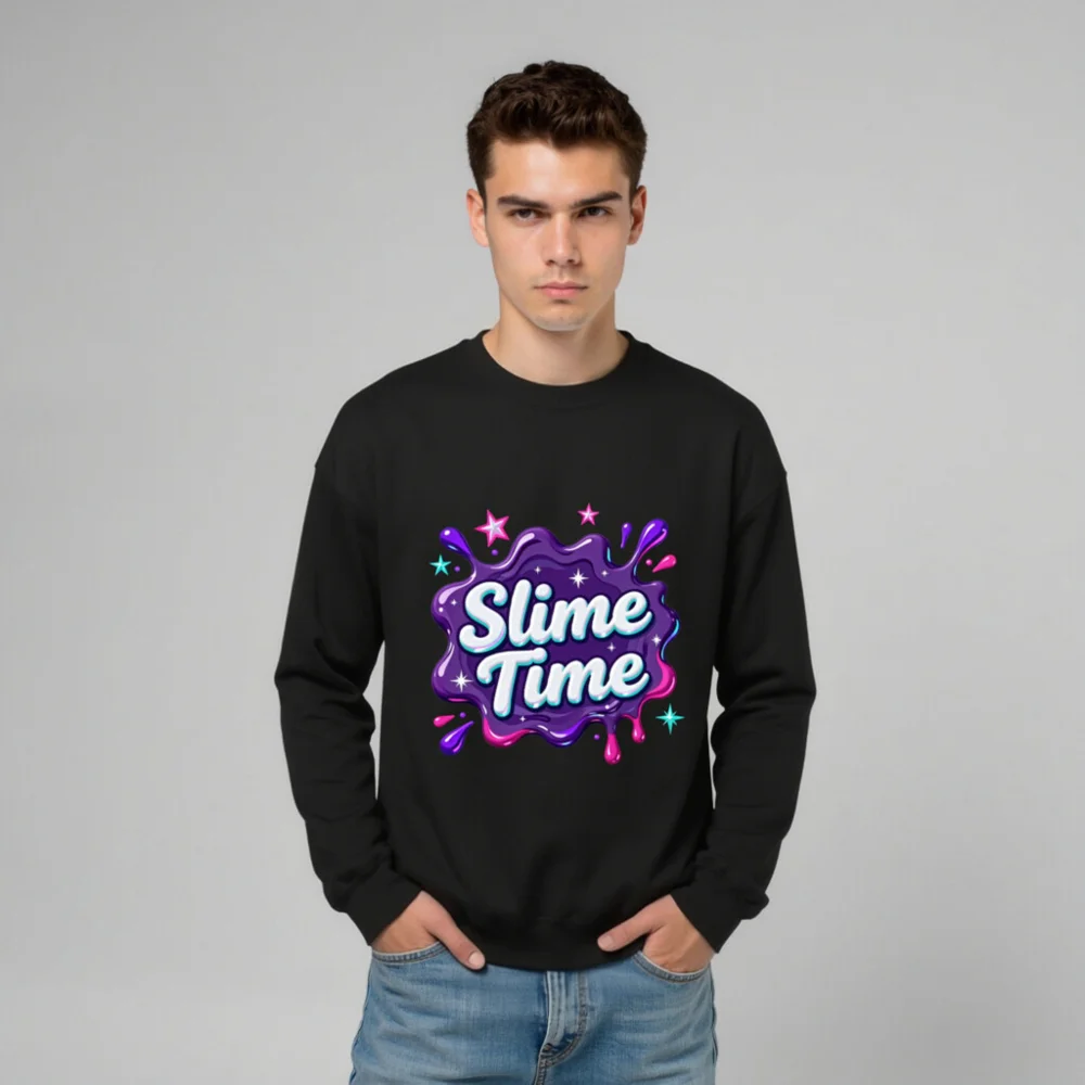 Slime Time Unisex Crew Neck Sweatshirt - Soft Cotton Pullover - Image 11
