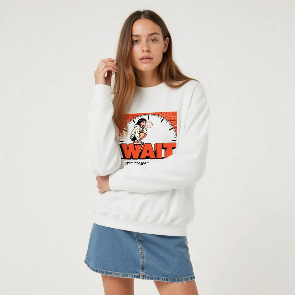 Wait It's Okay to Pause Sweatshirt - Unisex Crewneck Graphic Pullover - Image 9