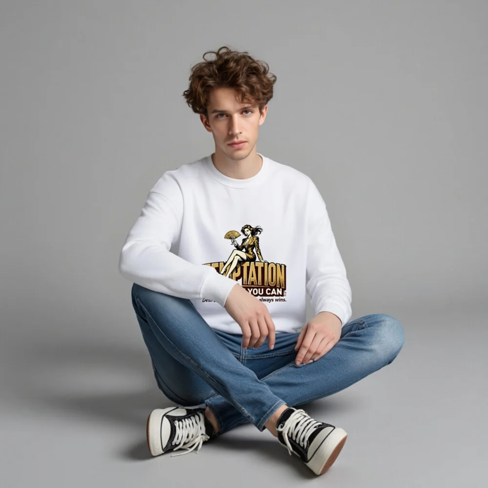 Temptation Resist If You Can Unisex Sweatshirt - Vintage Graphic Crewneck - Image 4