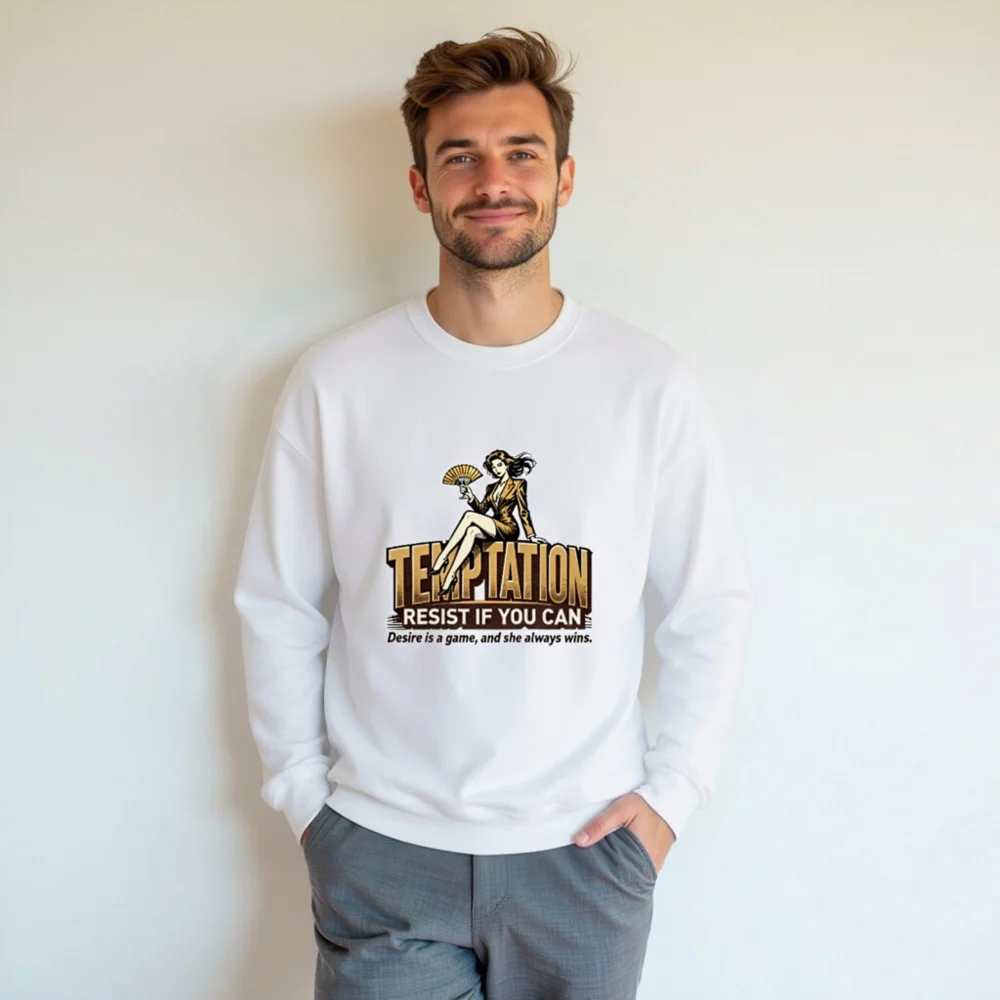 Temptation Resist If You Can Unisex Sweatshirt - Vintage Graphic Crewneck - Image 7