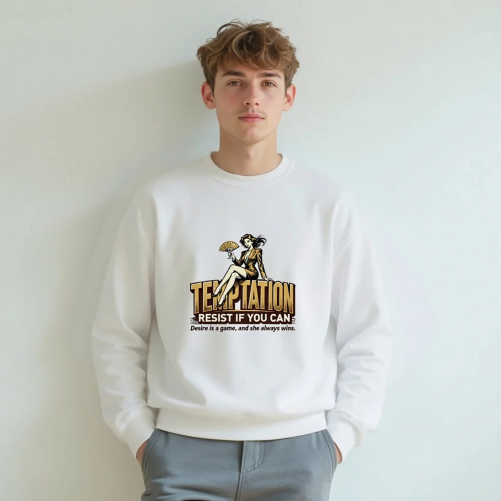 Temptation Resist If You Can Unisex Sweatshirt - Vintage Graphic Crewneck - Image 8