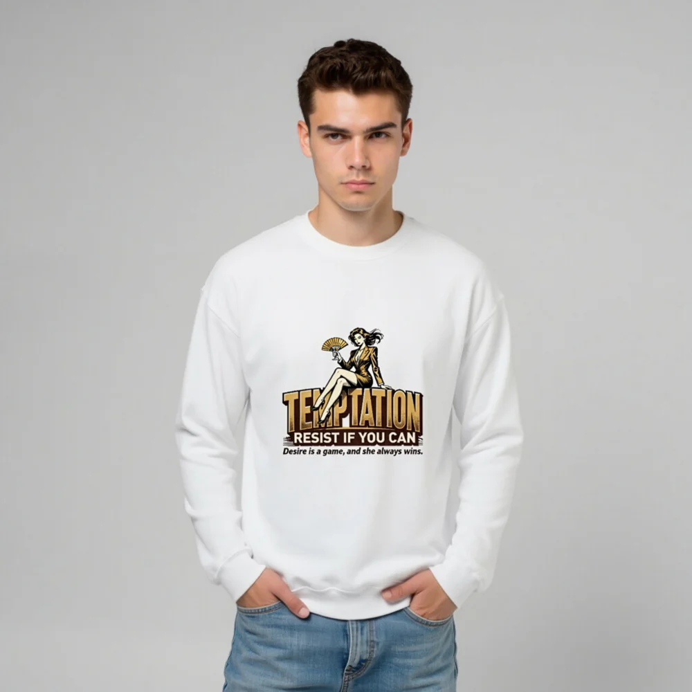Temptation Resist If You Can Unisex Sweatshirt - Vintage Graphic Crewneck - Image 11