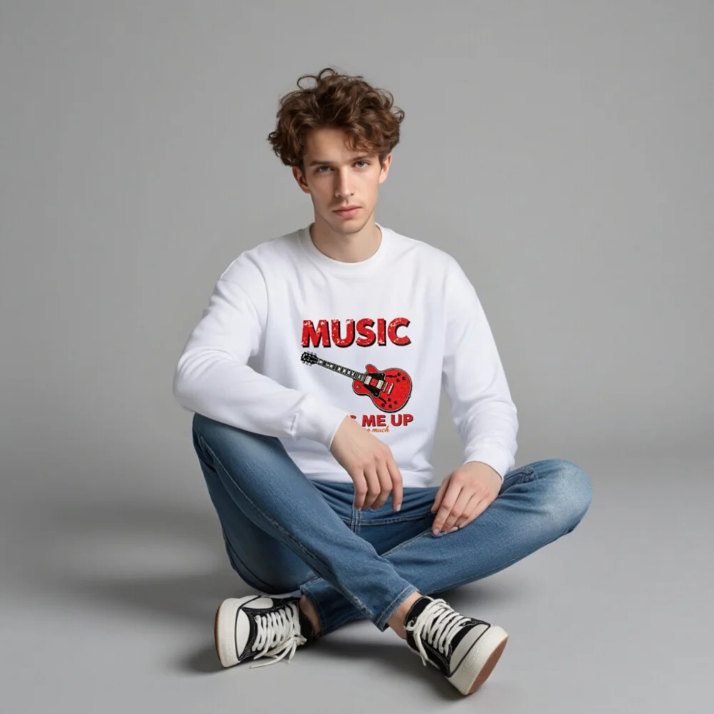 Music Souls Me Up Sweatshirt – Unisex Crew Neck Graphic Pullover - Image 4