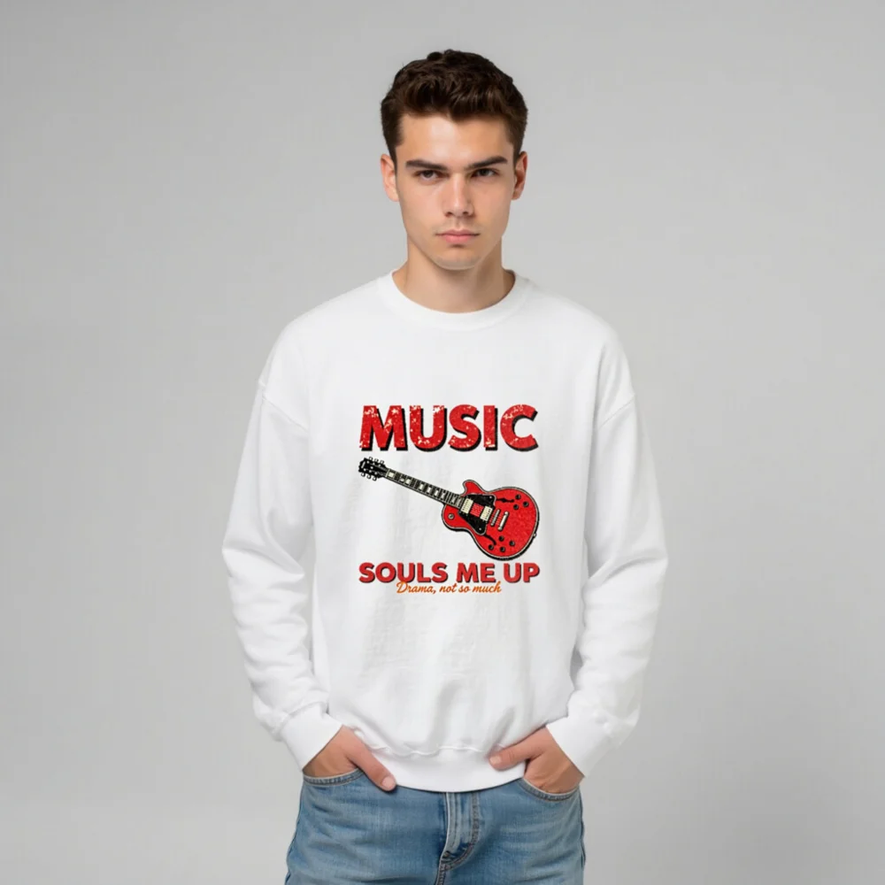 Music Souls Me Up Sweatshirt – Unisex Crew Neck Graphic Pullover - Image 11