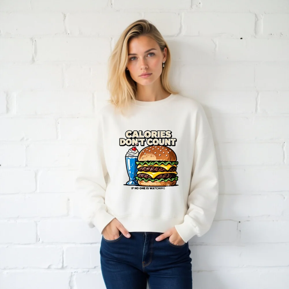 Calories Don't Count Sweatshirt – Unisex Crewneck Hoodie - Image 2
