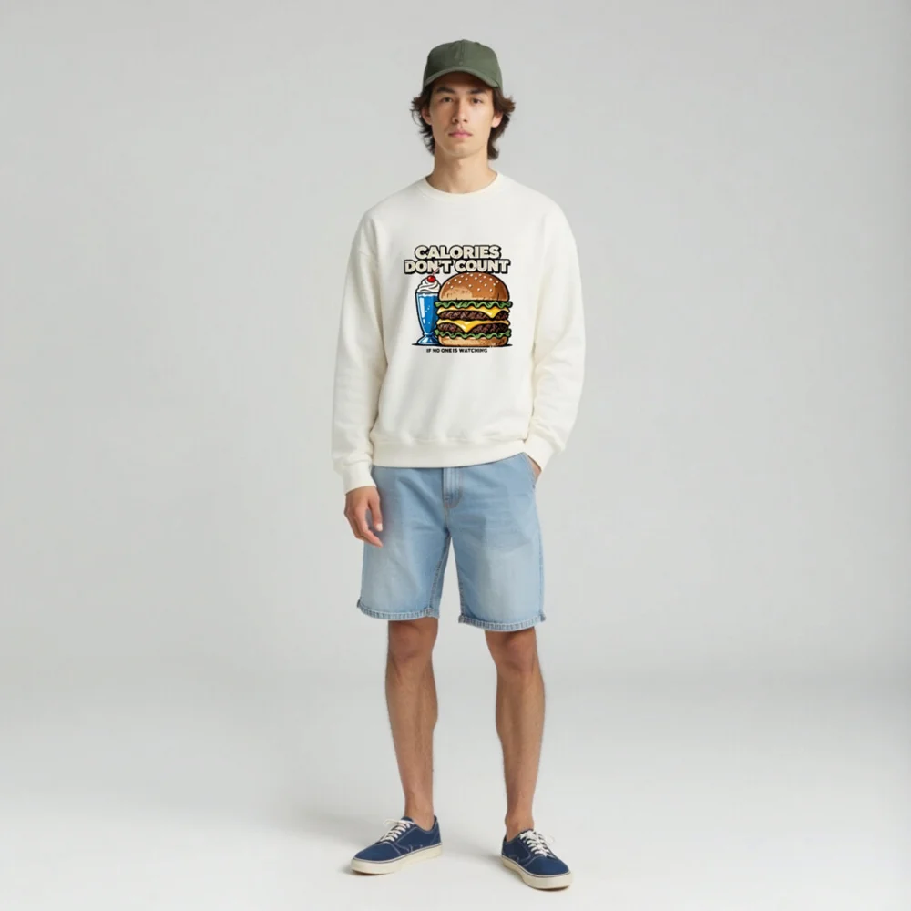 Calories Don't Count Sweatshirt – Unisex Crewneck Hoodie - Image 3