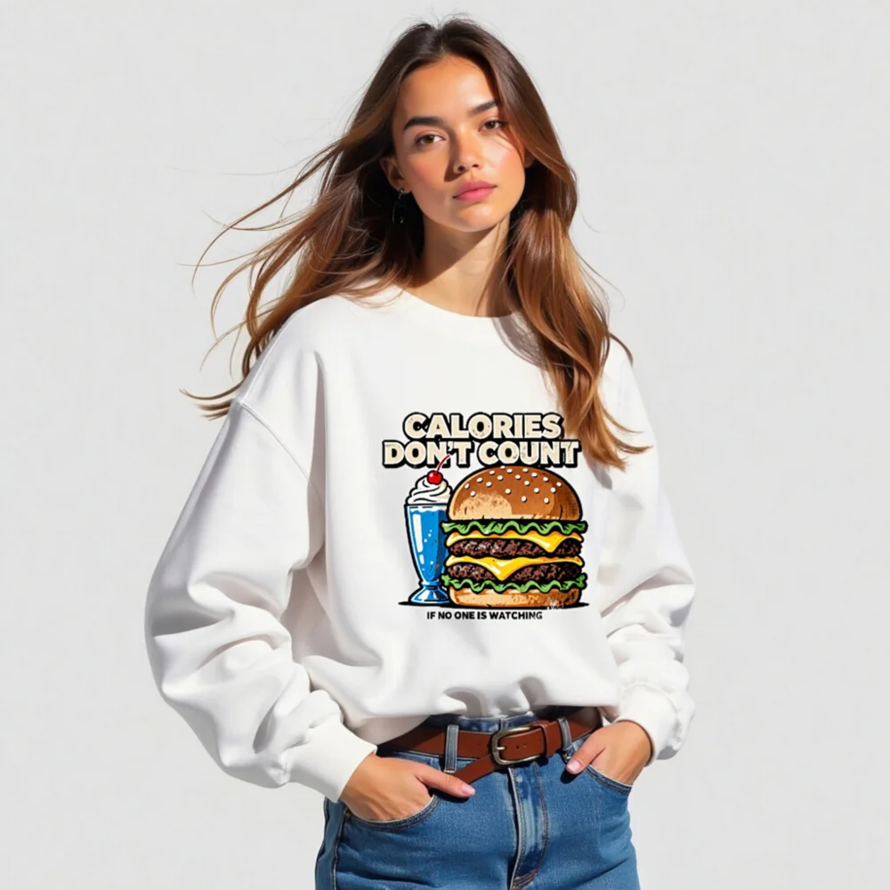 Calories Don't Count Sweatshirt – Unisex Crewneck Hoodie - Image 5