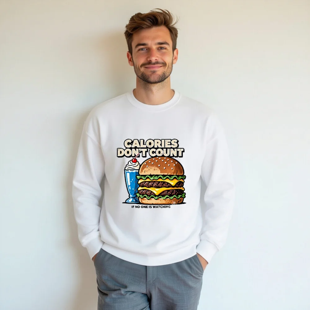 Calories Don't Count Sweatshirt – Unisex Crewneck Hoodie - Image 7