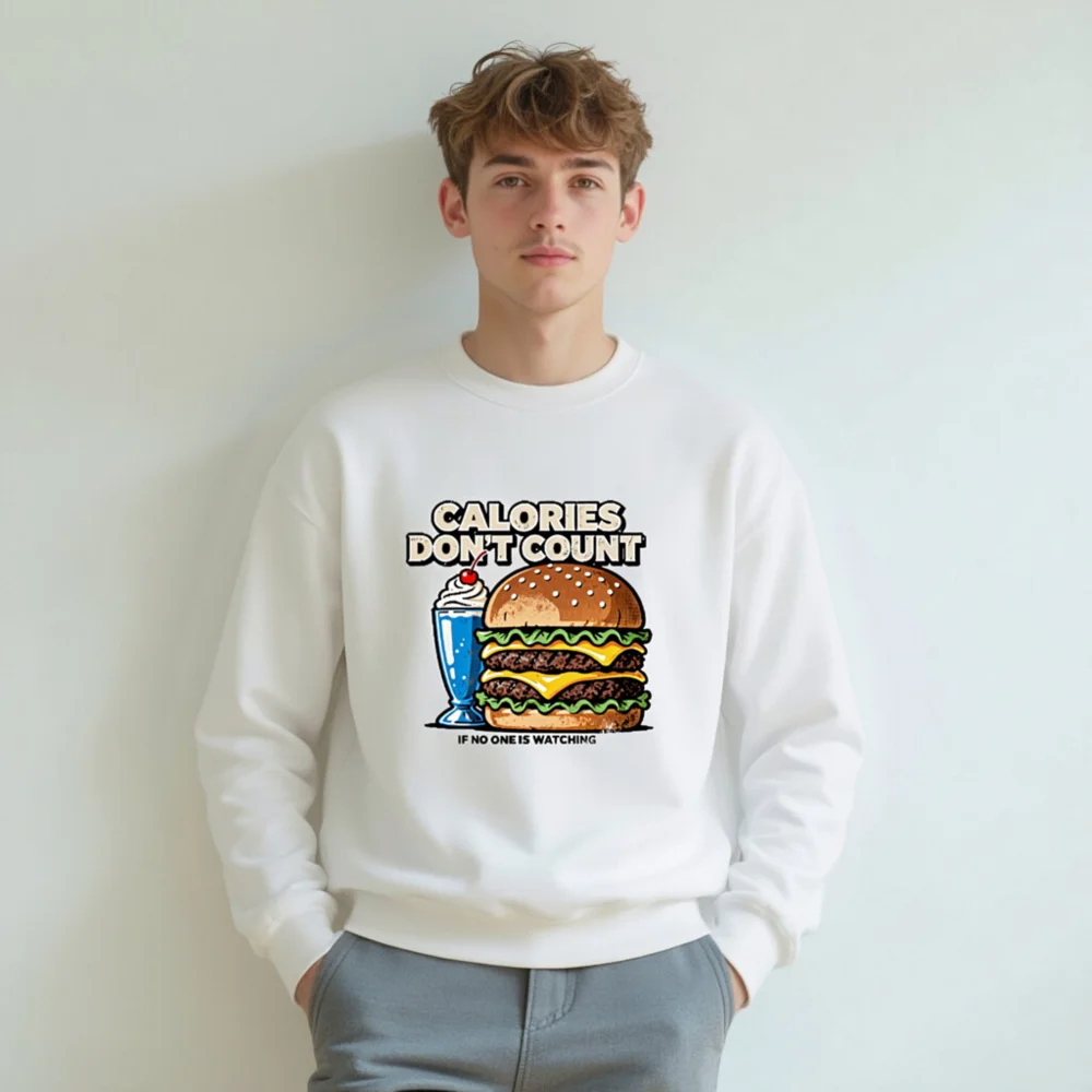 Calories Don't Count Sweatshirt – Unisex Crewneck Hoodie - Image 8