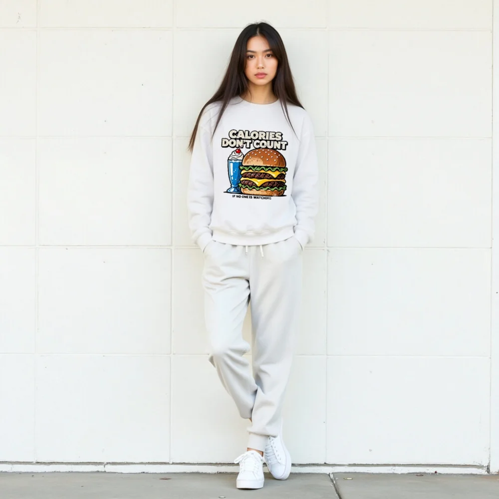 Calories Don't Count Sweatshirt – Unisex Crewneck Hoodie - Image 10