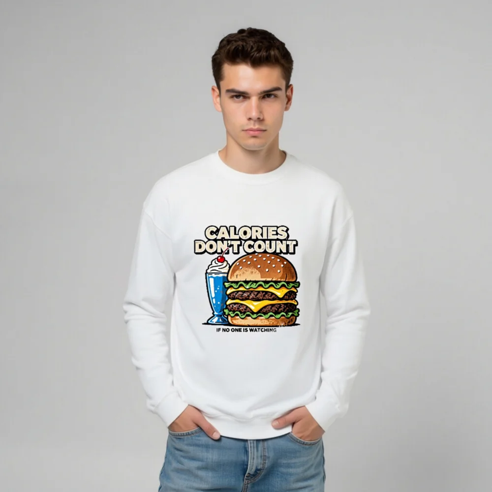 Calories Don't Count Sweatshirt – Unisex Crewneck Hoodie - Image 11