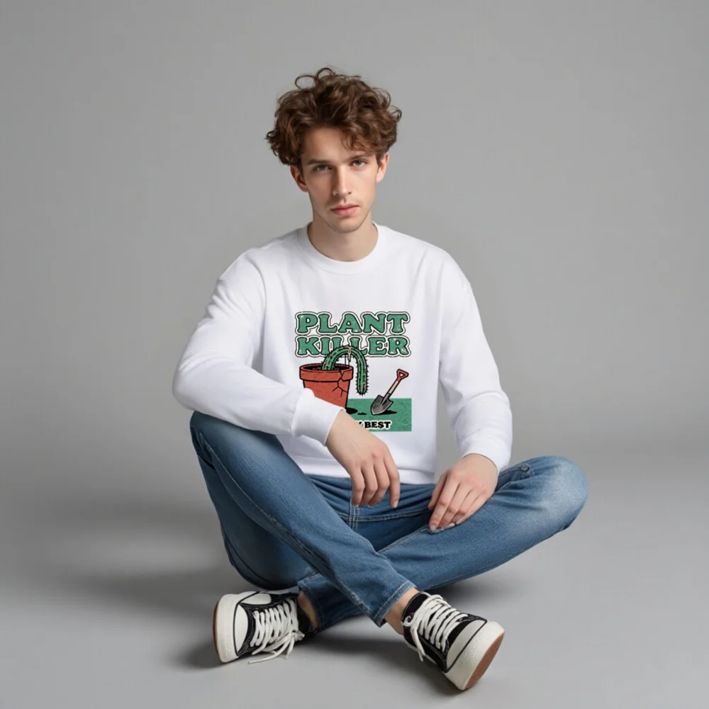 Plant Killer Sweatshirt - Unisex Crew Neck Graphic Pullover - Image 4