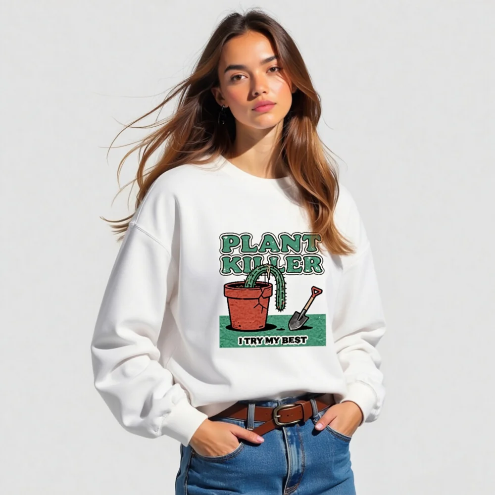 Plant Killer Sweatshirt - Unisex Crew Neck Graphic Pullover - Image 5
