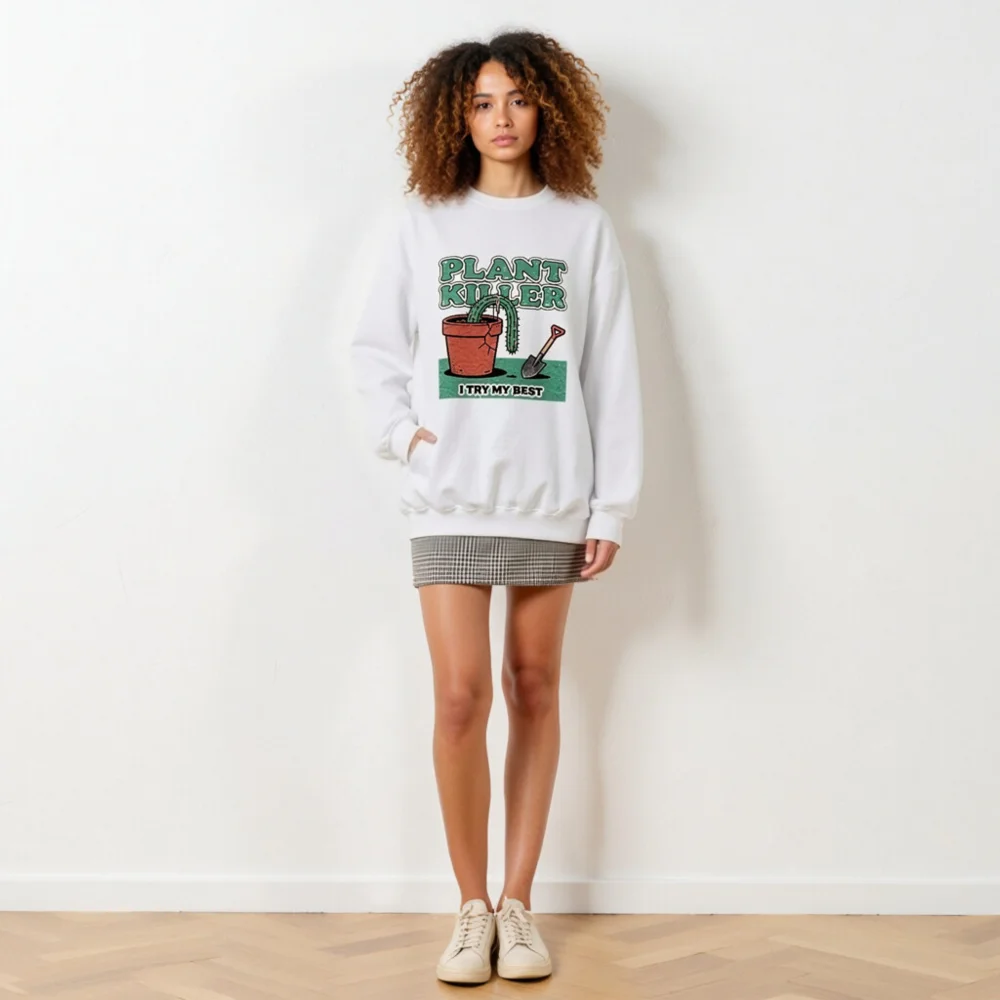 Plant Killer Sweatshirt - Unisex Crew Neck Graphic Pullover - Image 6