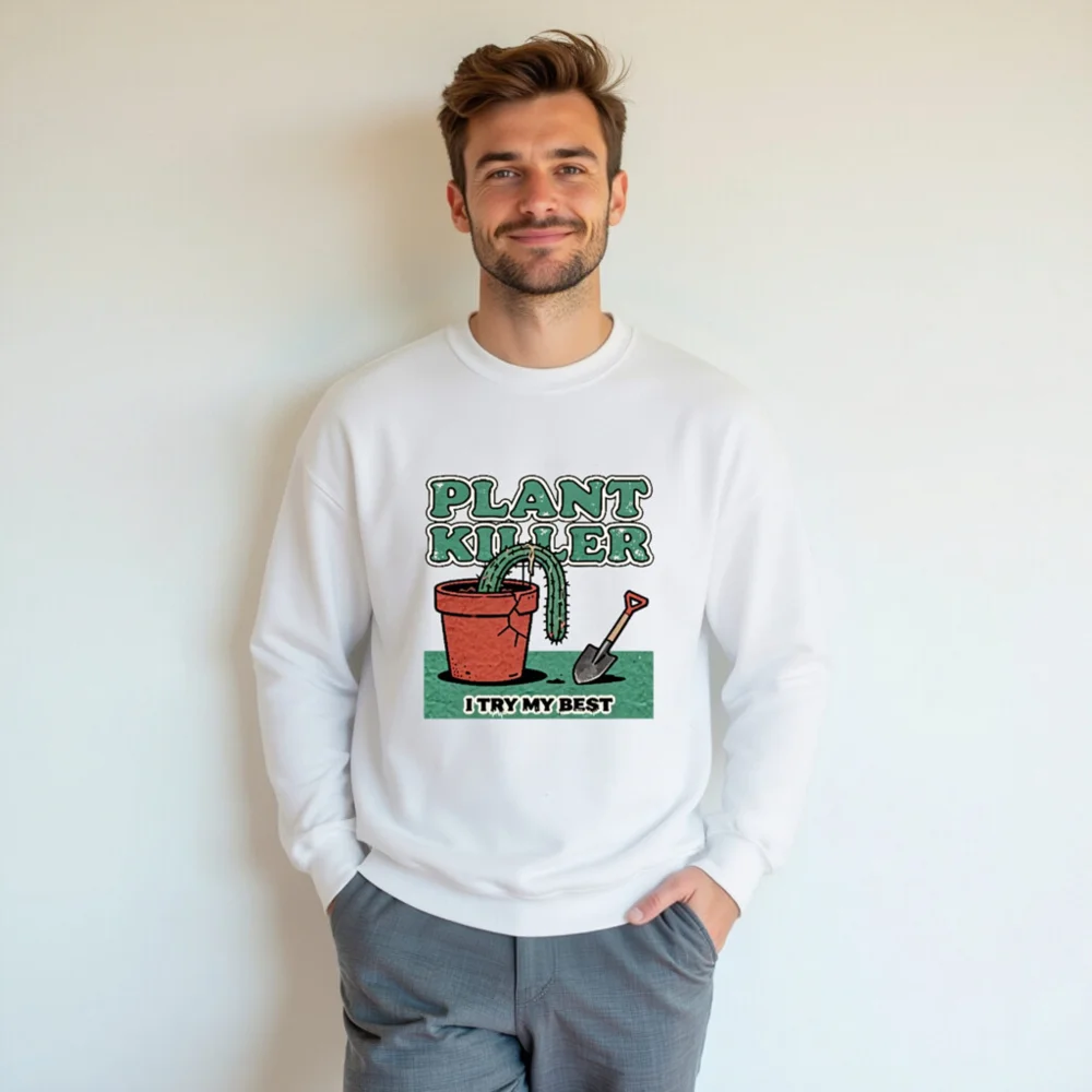 Plant Killer Sweatshirt - Unisex Crew Neck Graphic Pullover - Image 7