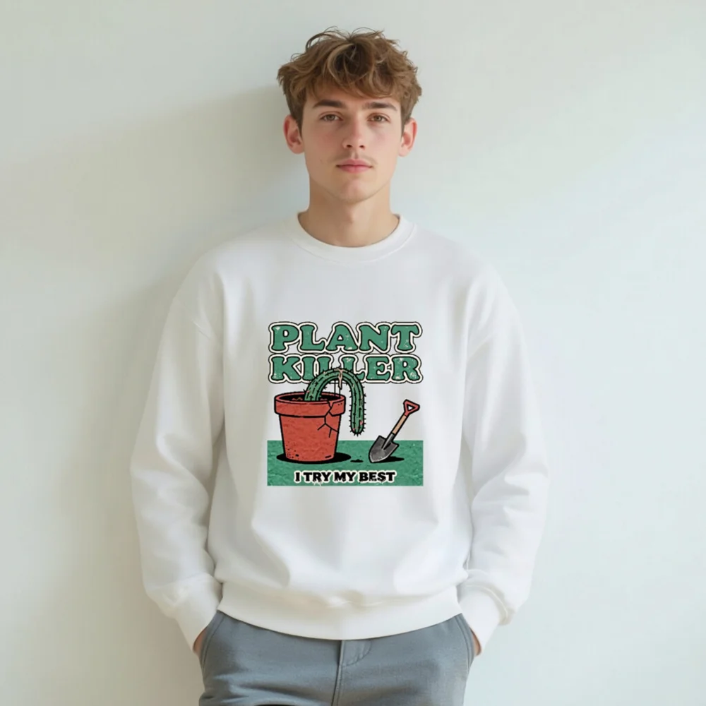 Plant Killer Sweatshirt - Unisex Crew Neck Graphic Pullover - Image 8