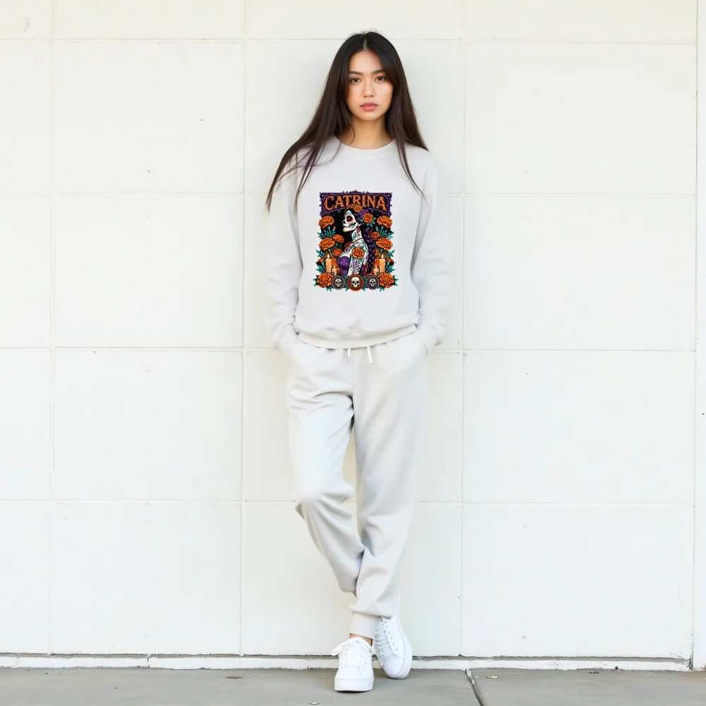 Catrina Day of the Dead Sweatshirt - Unisex Crew Neck - Image 10