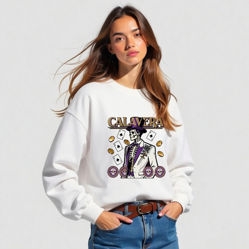 Calavera Skeleton Graphic Sweatshirt – Unisex Crew Neck - Image 5